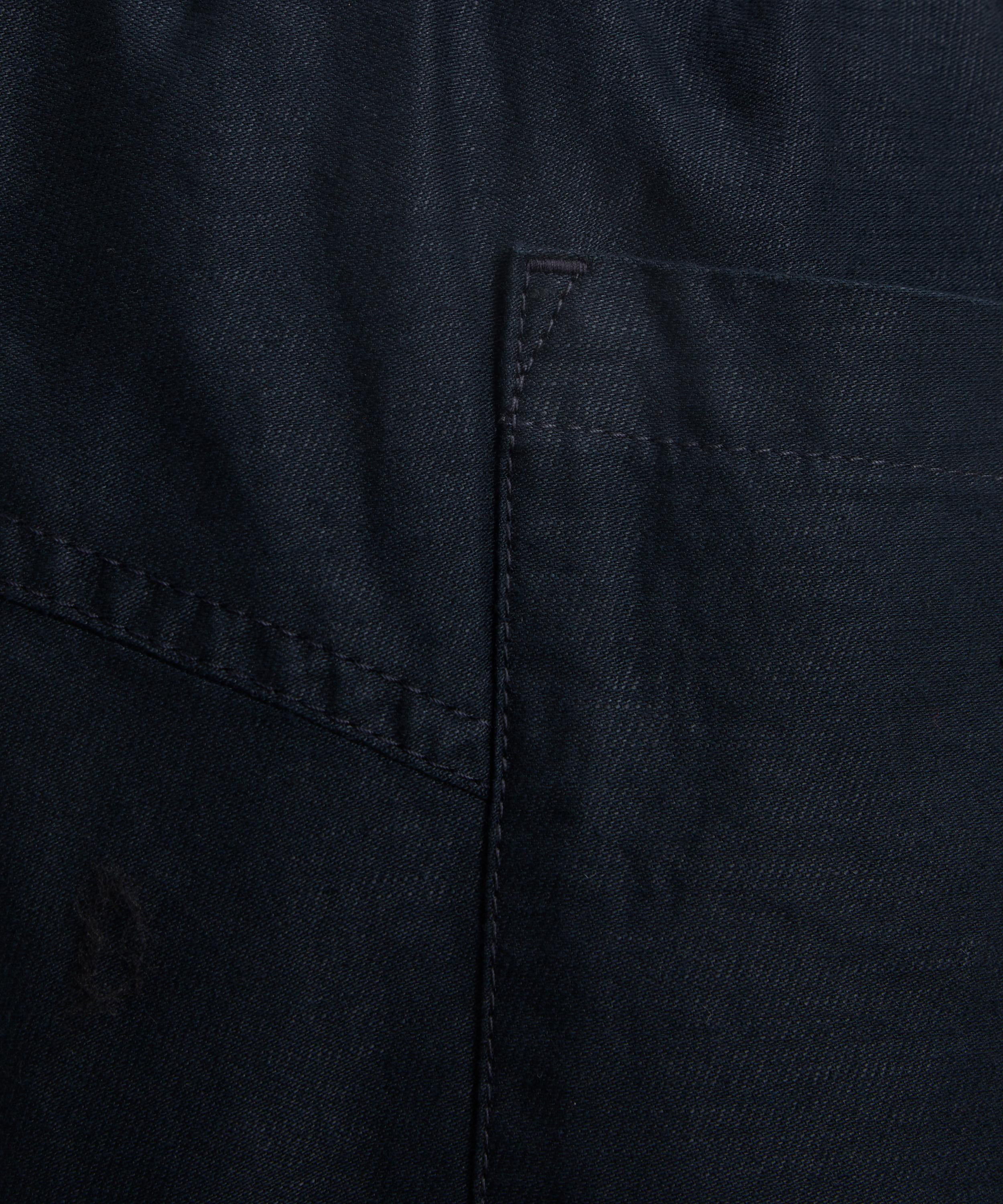 Navy Alva Cotton-Linen Moleskin Trousers - 5