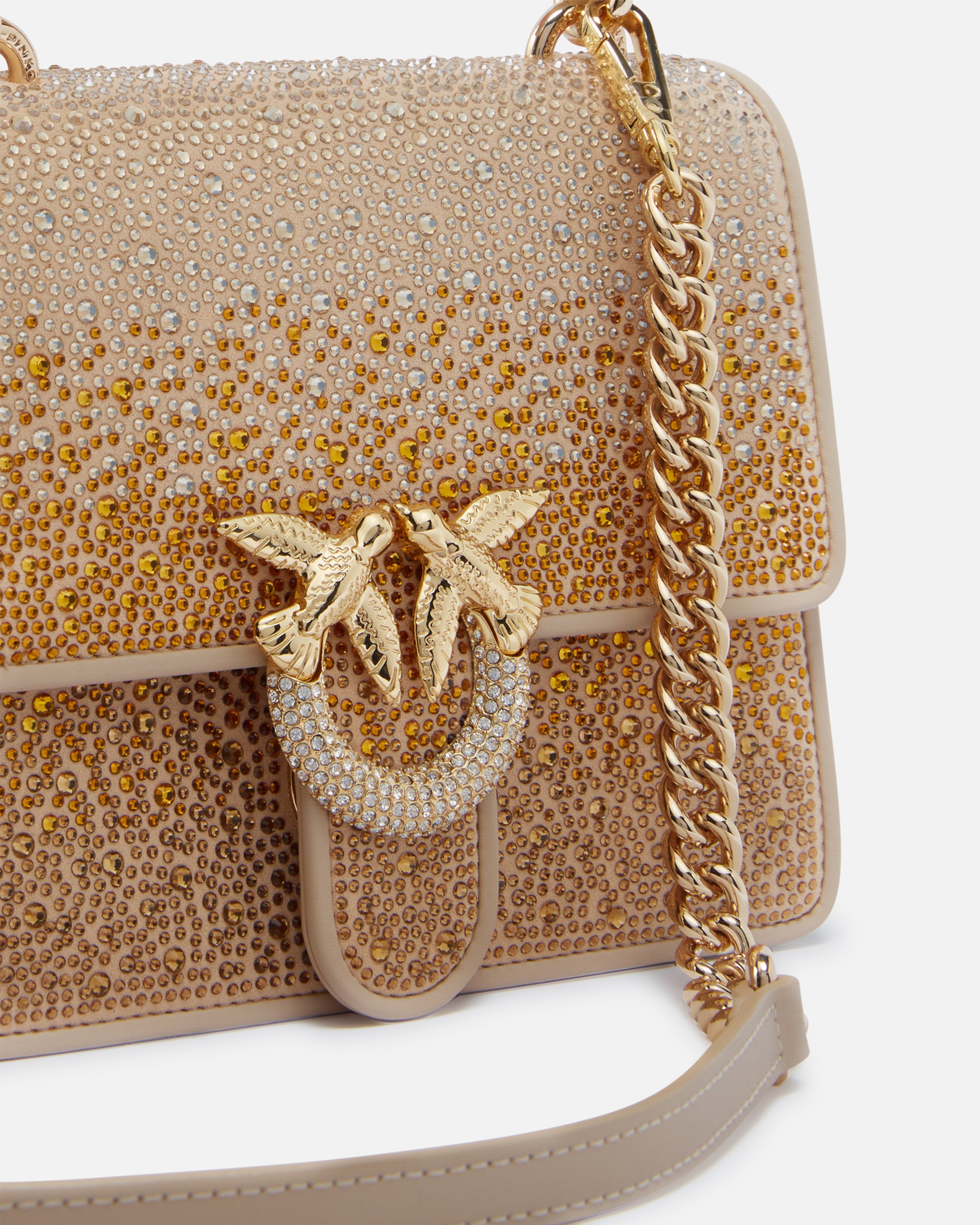 MINI LOVE BAG HANDBAG WITH GRADIENT-EFFECT RHINESTONES - 3