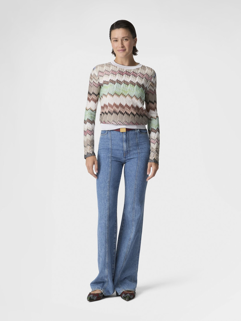 Missoni Viscose Lamé Crewneck Sweater with Contrast Trim outlook
