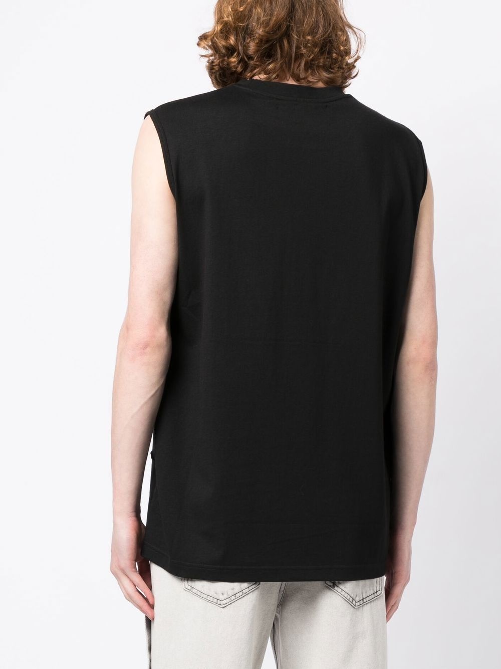 distressed-effect cotton vest - 4