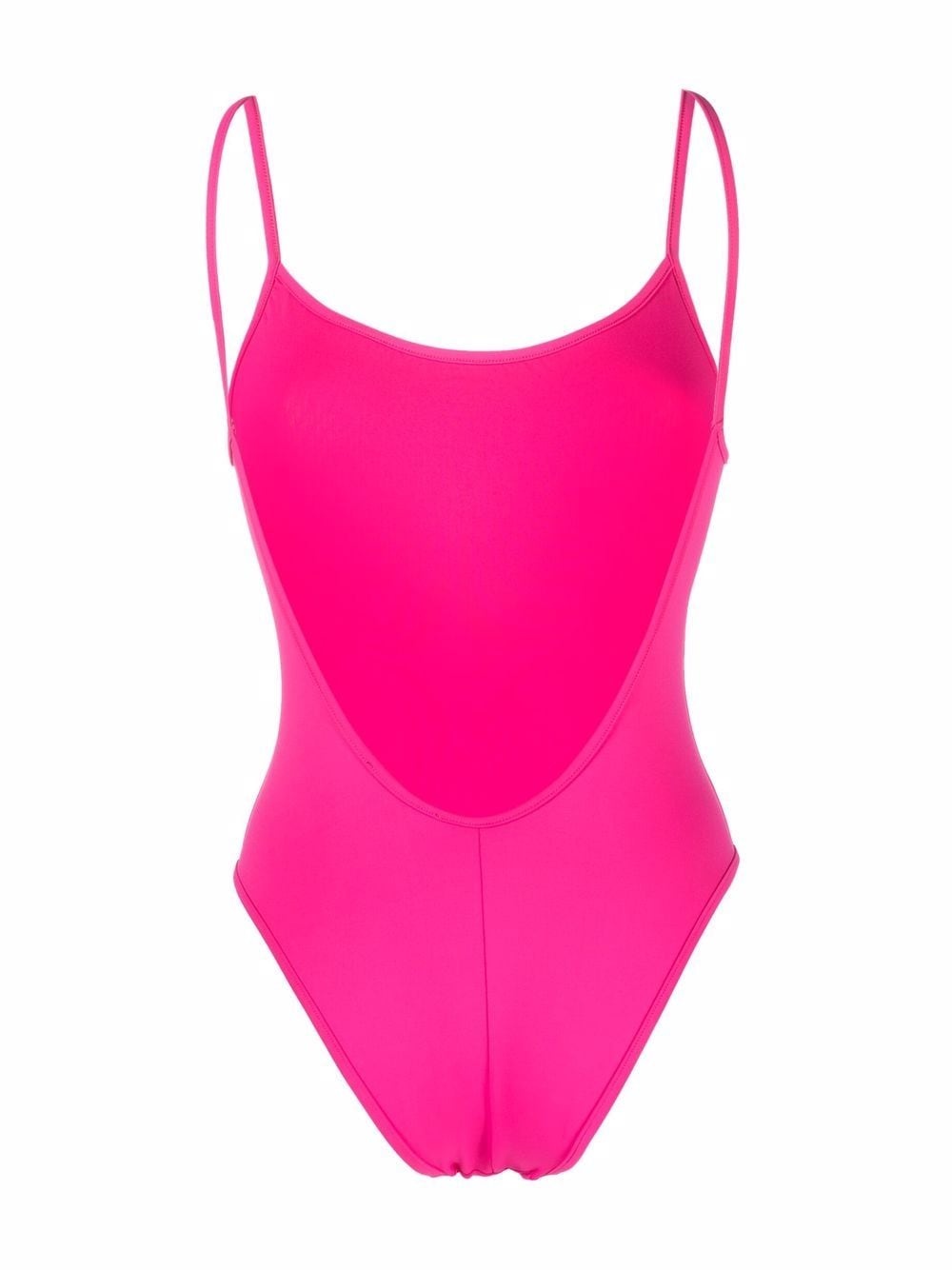 scoop-neck backless swimsuit - 2