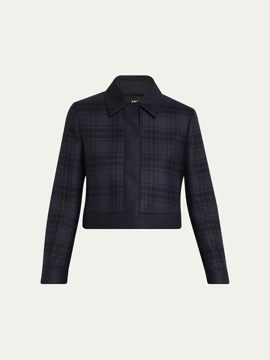 Lewitt Check Wool Double-Face Crop Jacket - 1