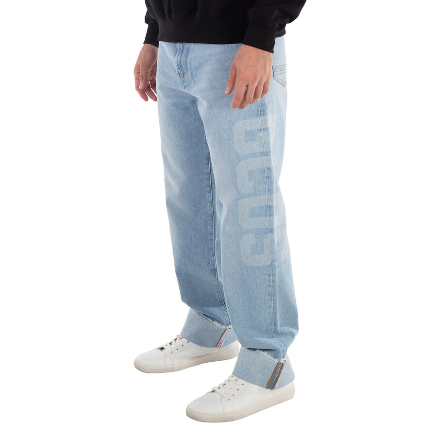GCDS Relaxed Laser Cotton Denim Logo Trousers - 2