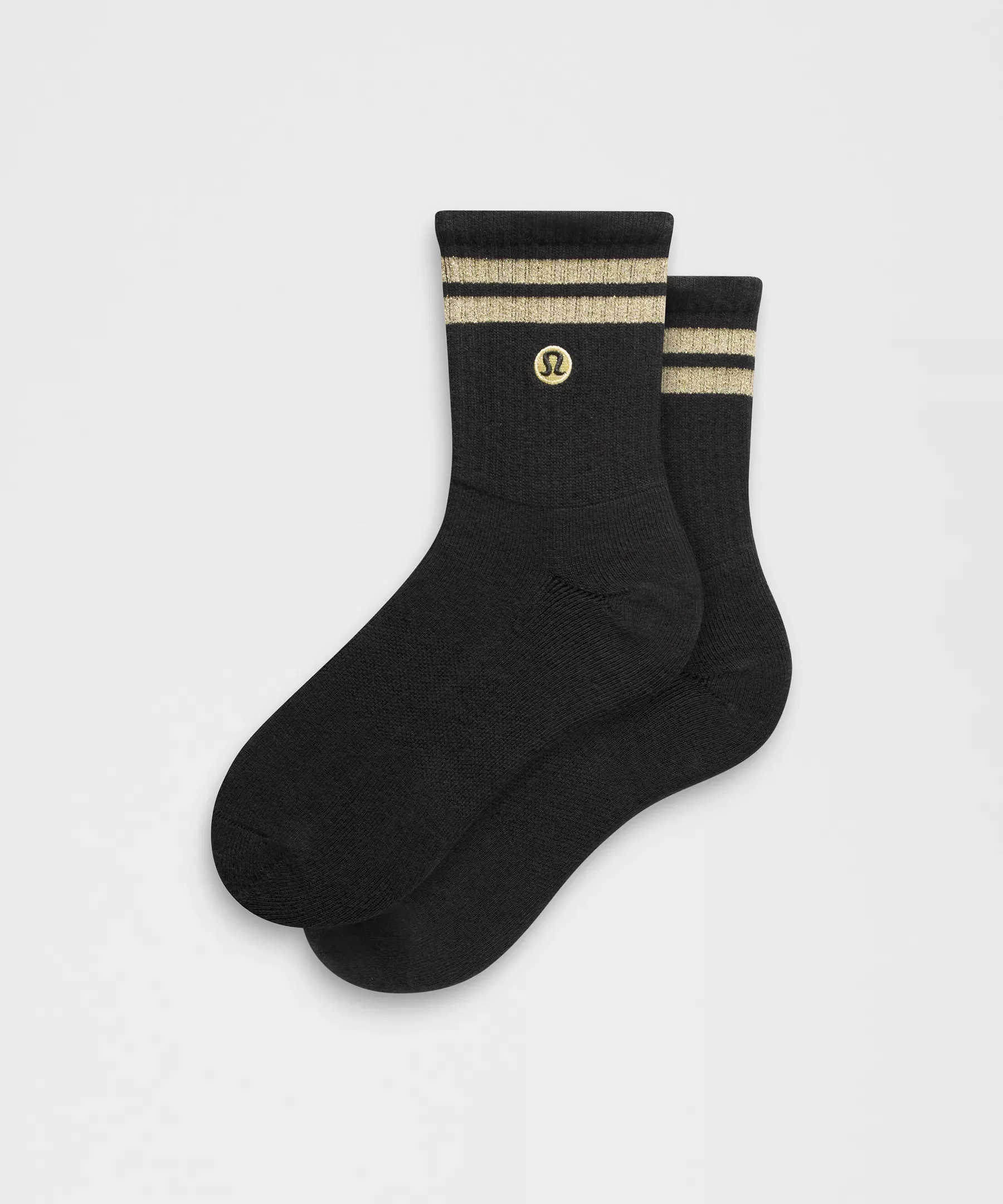 Unisex Daily Essential Quarter Socks *Metallic Stripe - 1