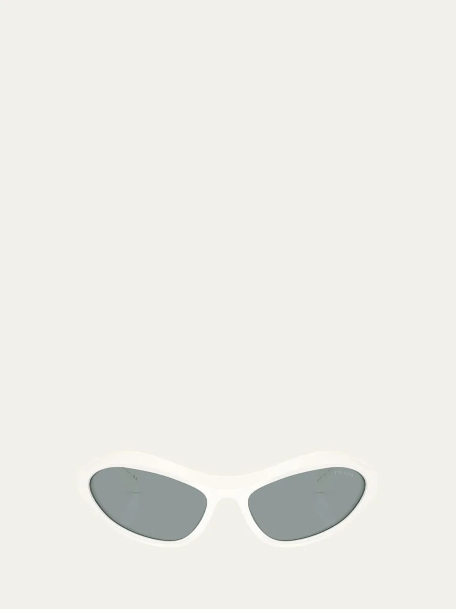 Logo Acetate & Plastic Wrap Sunglasses - 1