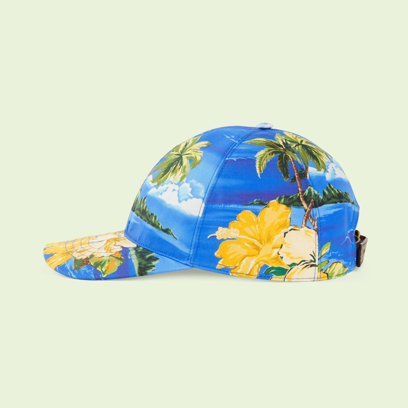 GUCCI Palms and floral print baseball hat outlook