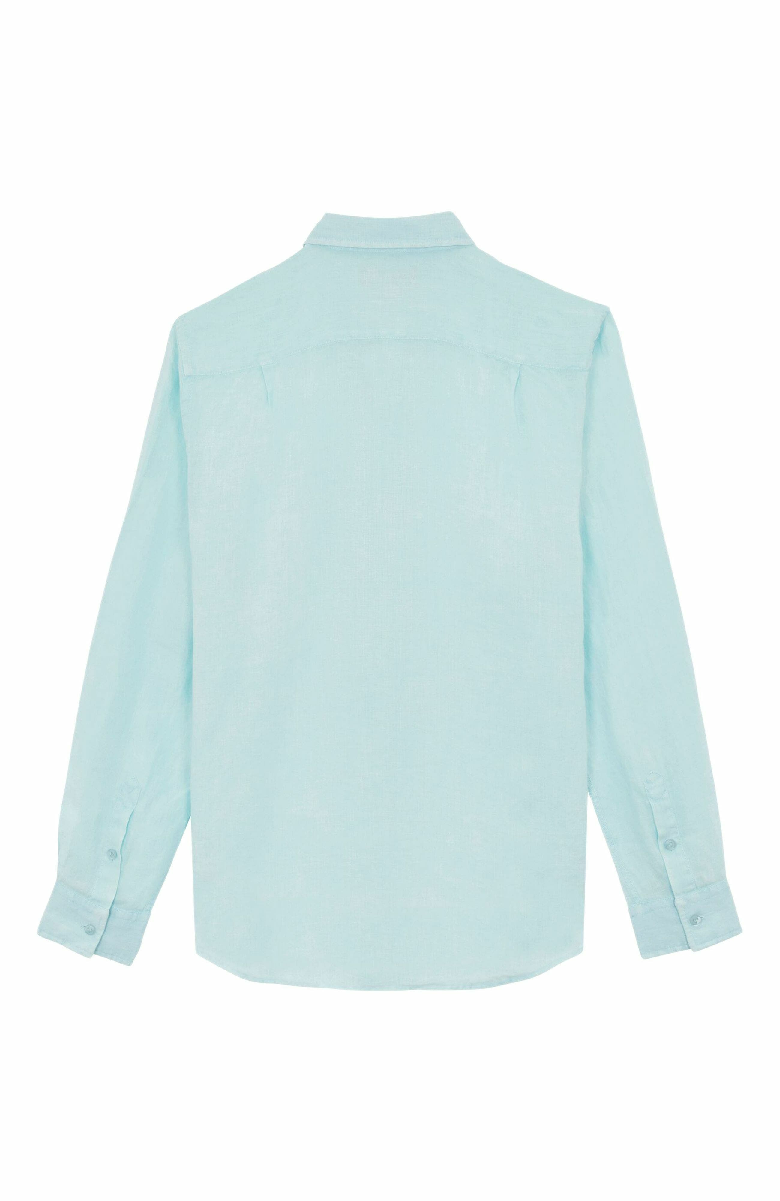 Vilebrequin Men's Natural Dye Linen Shirt in Pacific at Nordstrom - 3