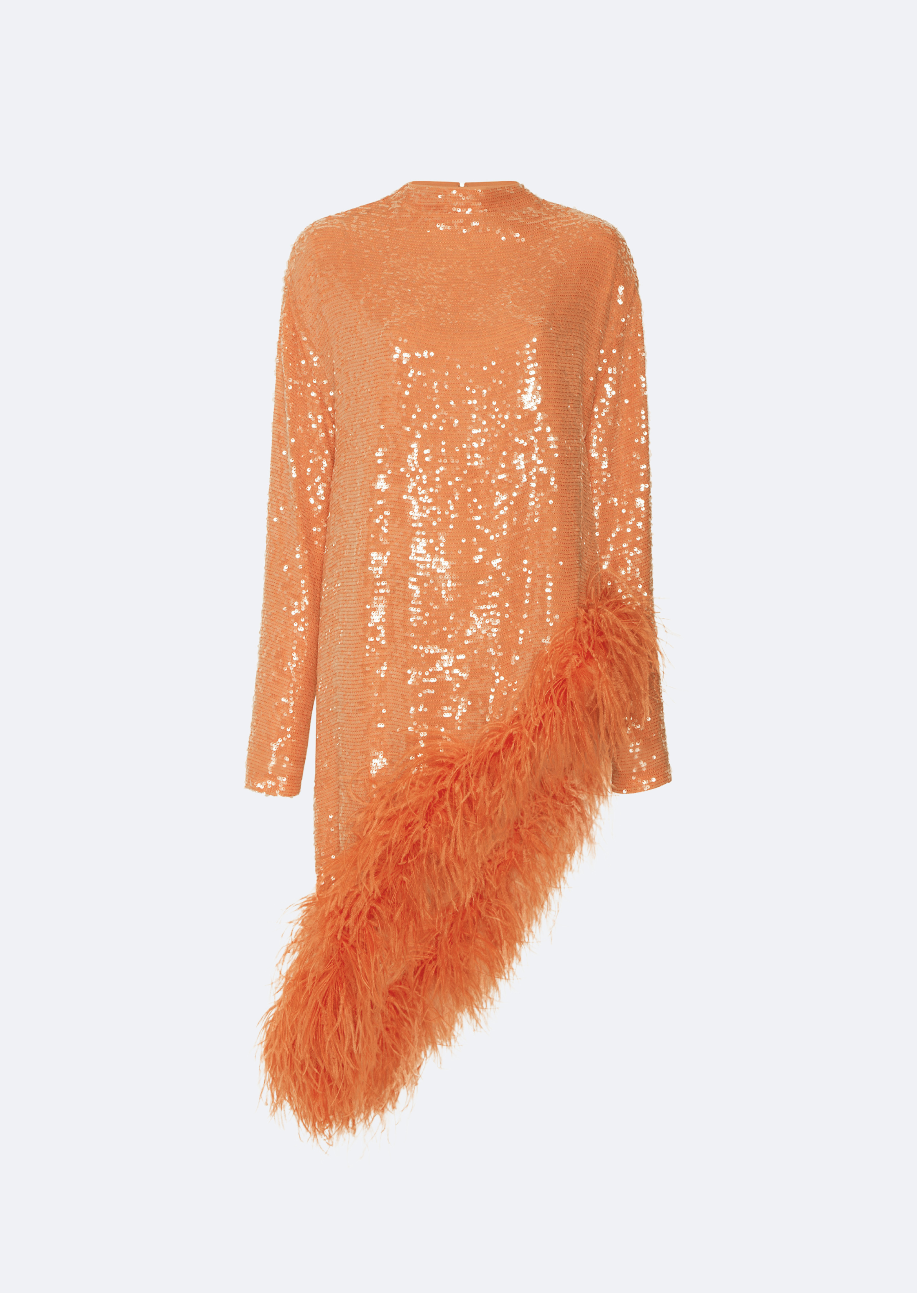 Sequin Asymmetric Feather Tunic - 1