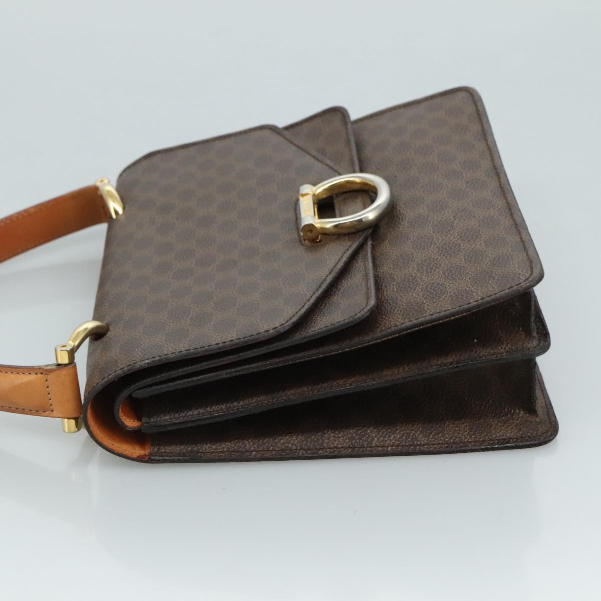 CELINE Macadam Canvas Hand Bag Pvc Leather Brown - 3