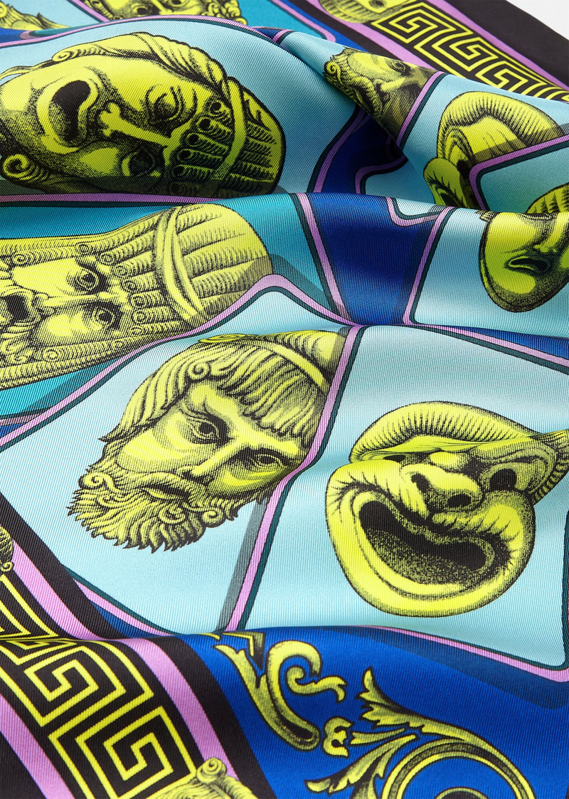 VERSACE Le Maschere Silk Triangle Foulard outlook