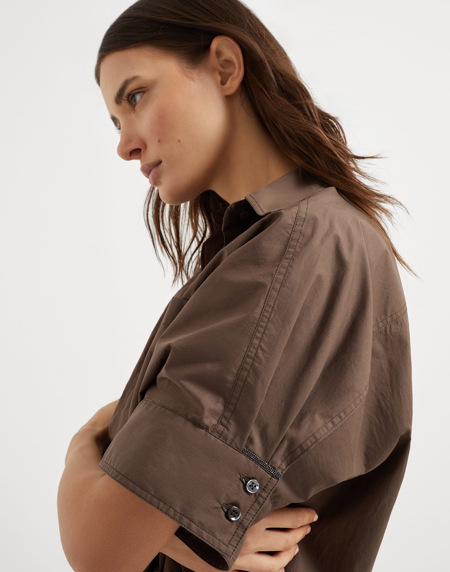 Lightweight poplin utility jumpsuit with monili - 3