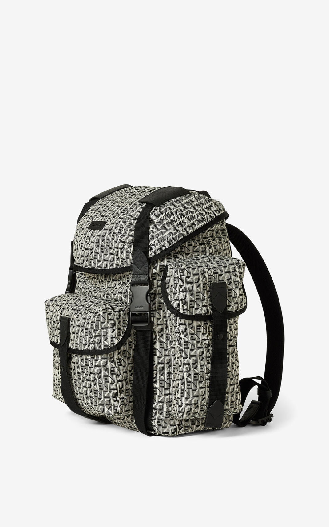 Courier jacquard backpack with flap - 3