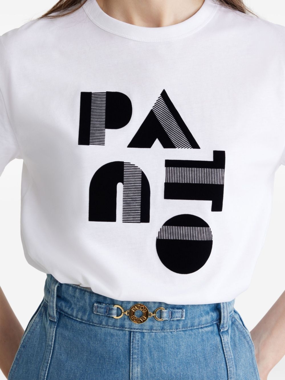 PATOU Art Deco Patou cotton T-shirt | REVERSIBLE