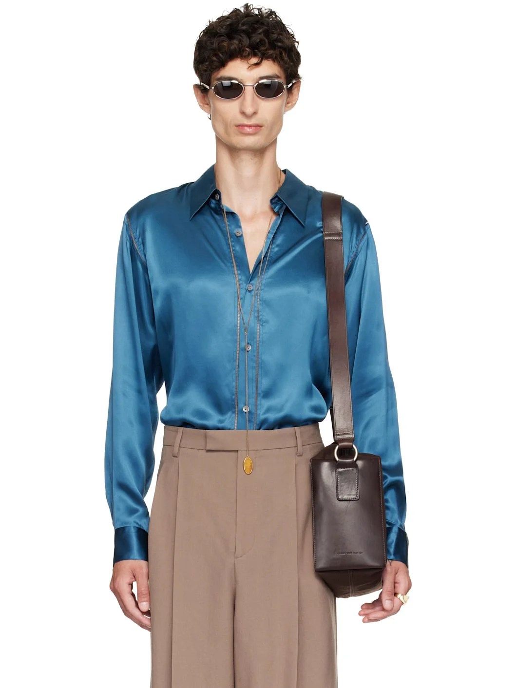 Blue Silk Shirt - 1