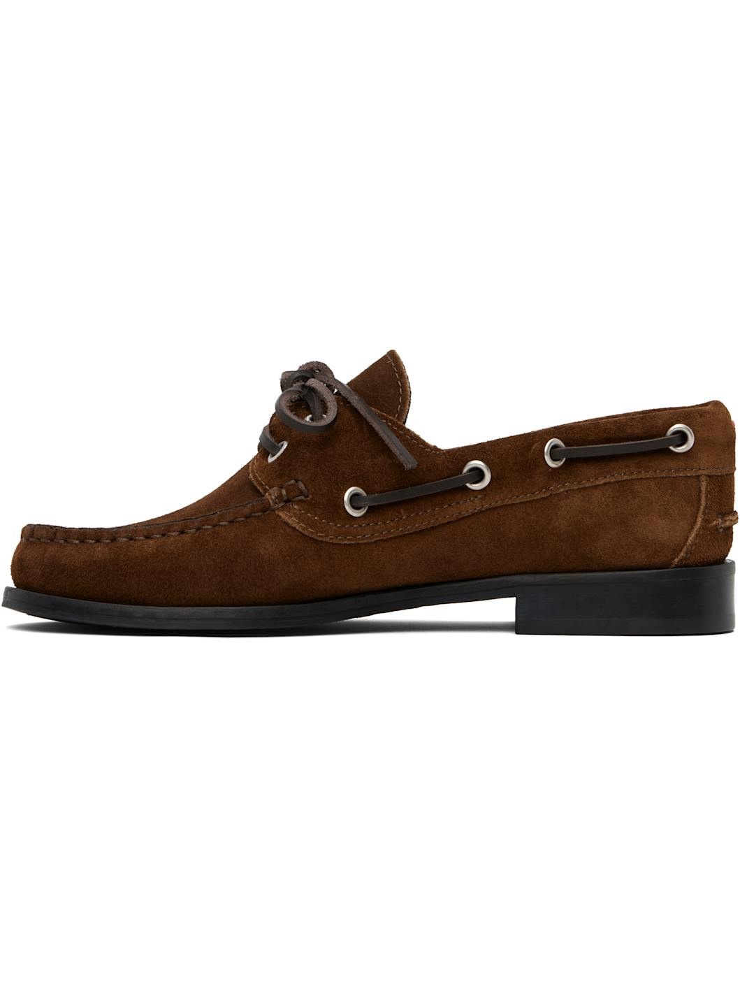 Brown Harris Suede Boat Shoes - 3
