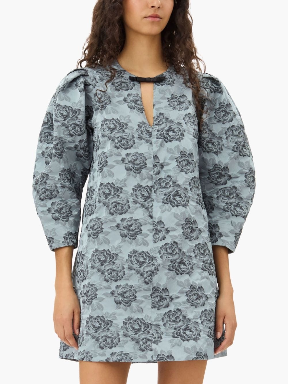 patterned-jacquard mini dress - 5