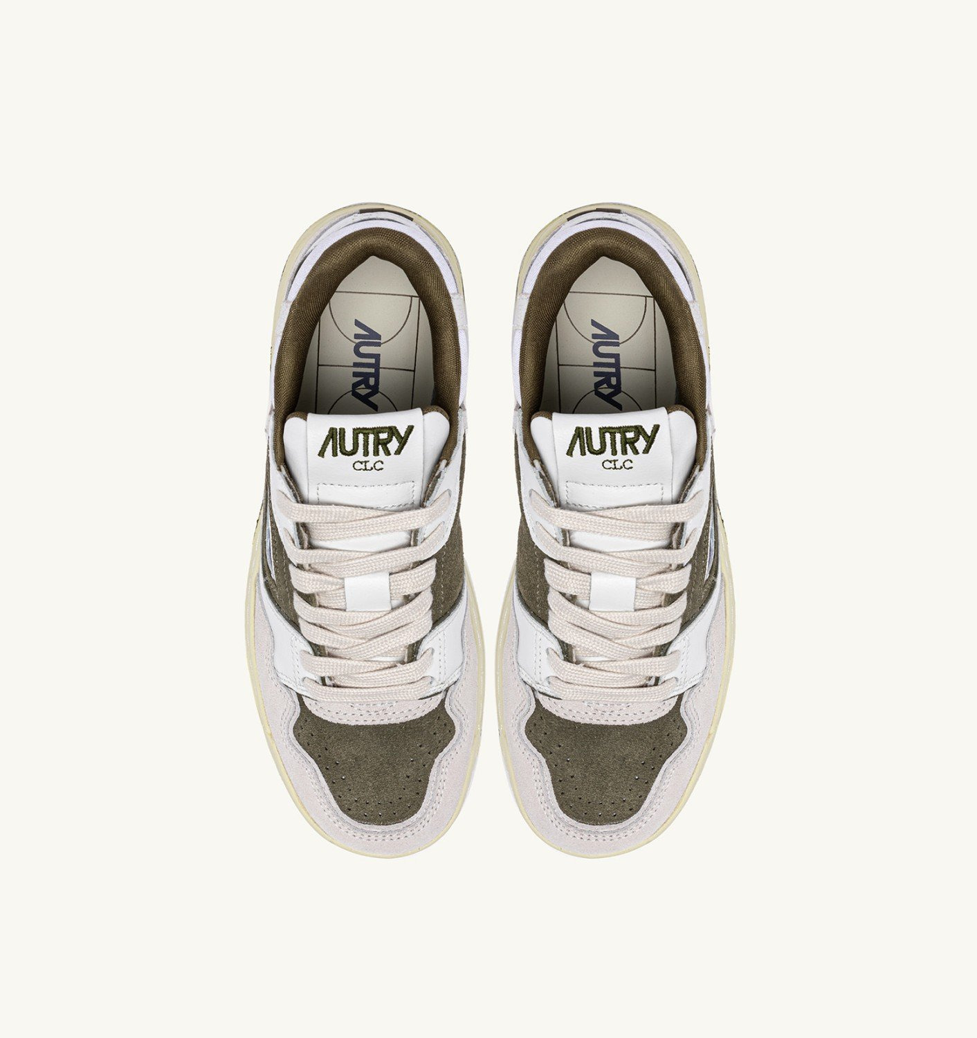 CLC LOW SNEAKERS IN WHITE AND HUNTER GREEN LEATHER AND SUEDE - 5