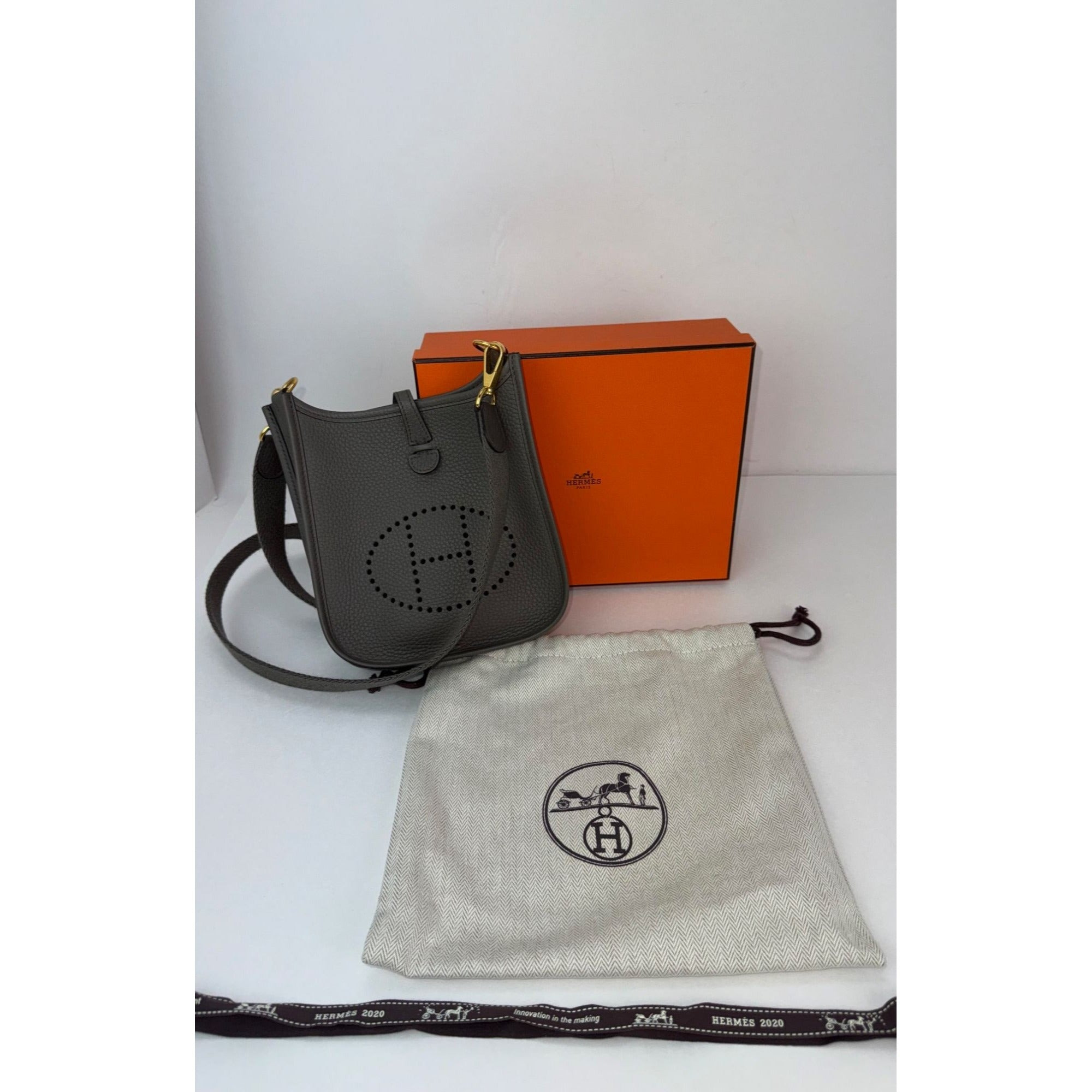 Hermes Taurillon Clemence Evelyne TPM Etoupe Crossbody Bag - 8