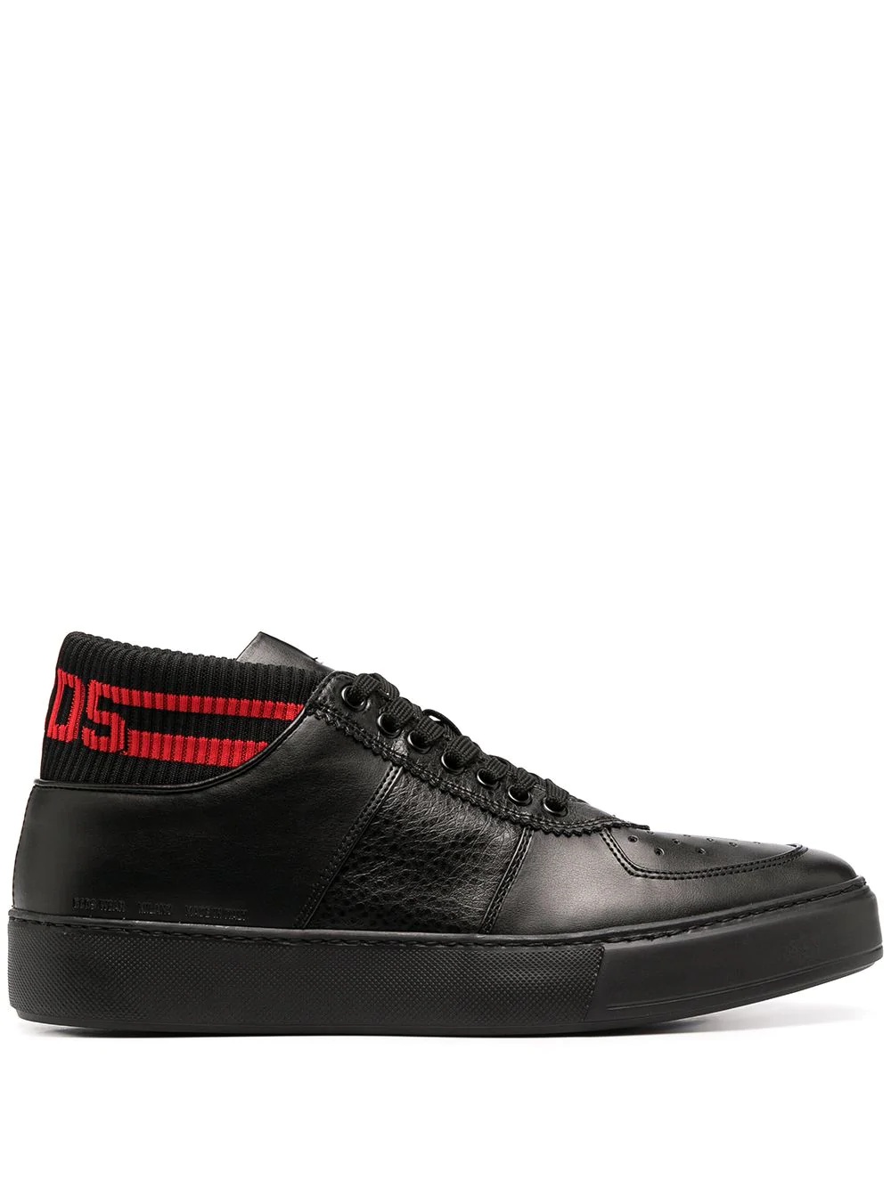 sock panelled leather sneakers - 1