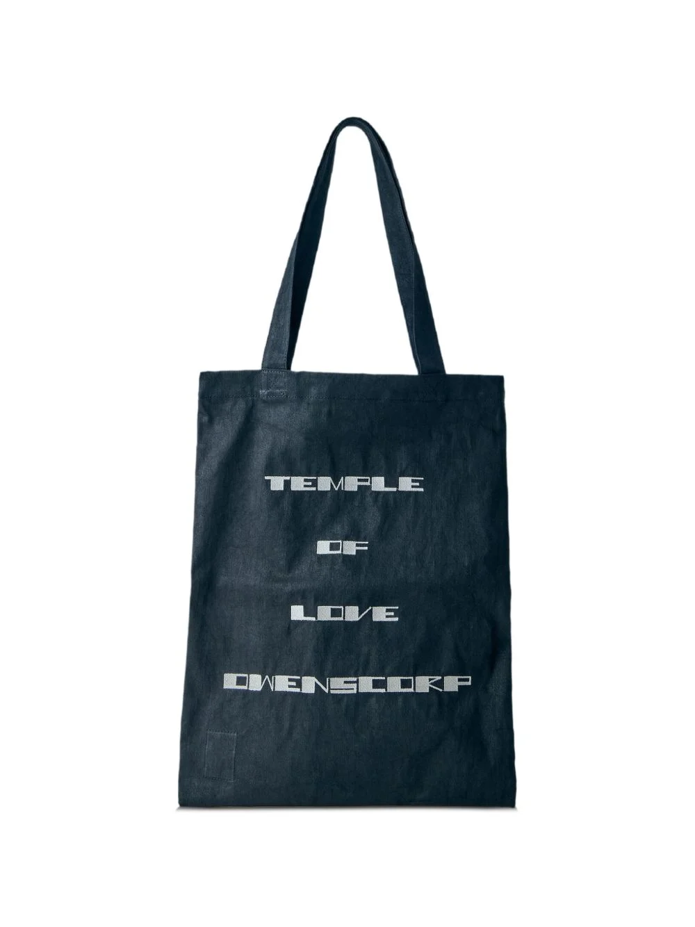 text-graphic rectangular tote bag - 1