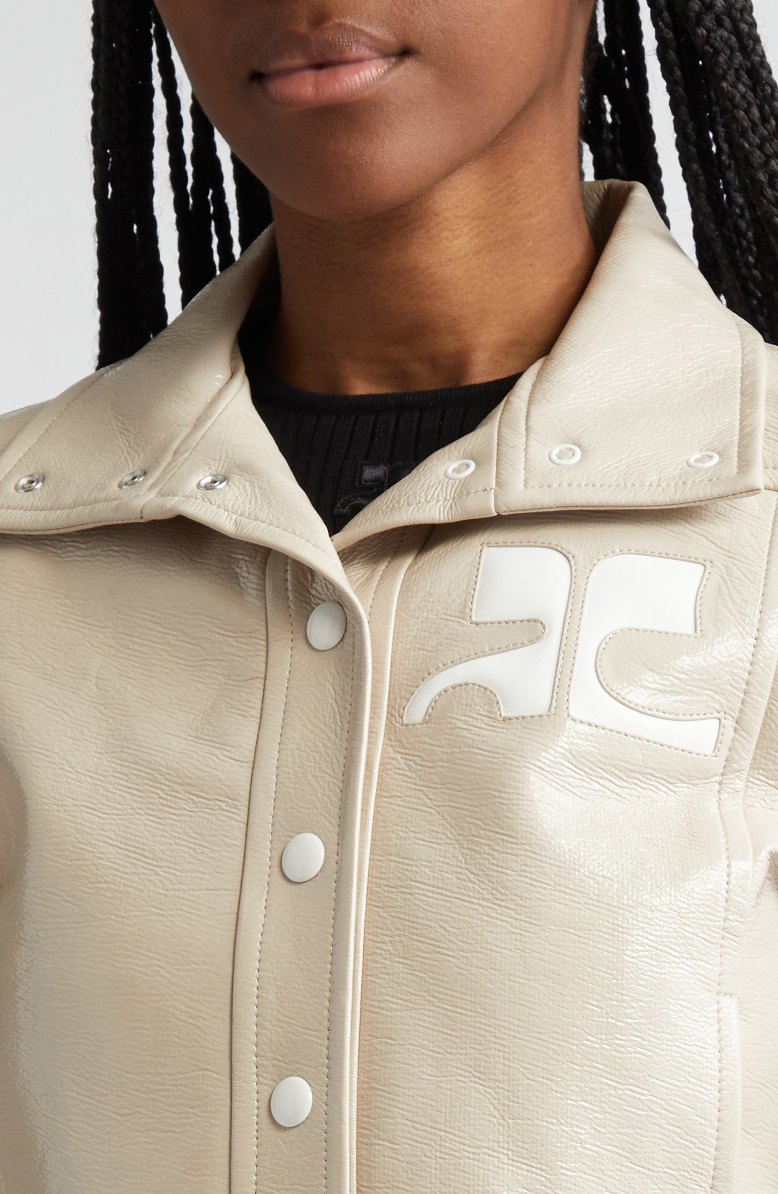 Courrèges Re-Edition Vinyl Jacket in Mastic Grey at Nordstrom - 5