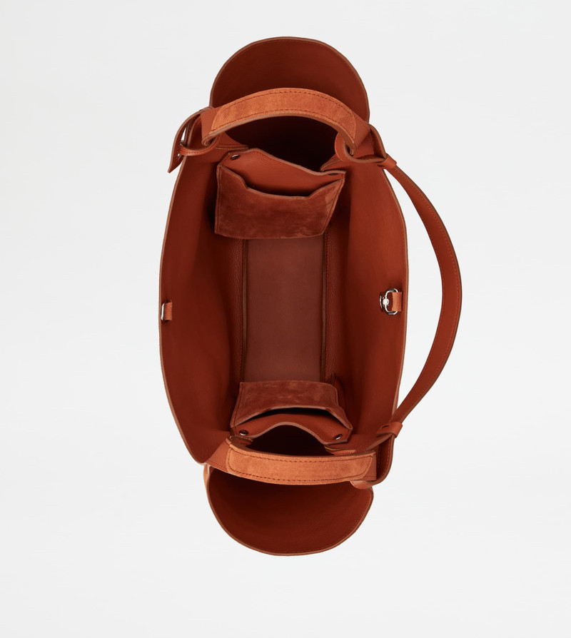 BUCKET BAG IN SUEDE MEDIUM - ORANGE 3