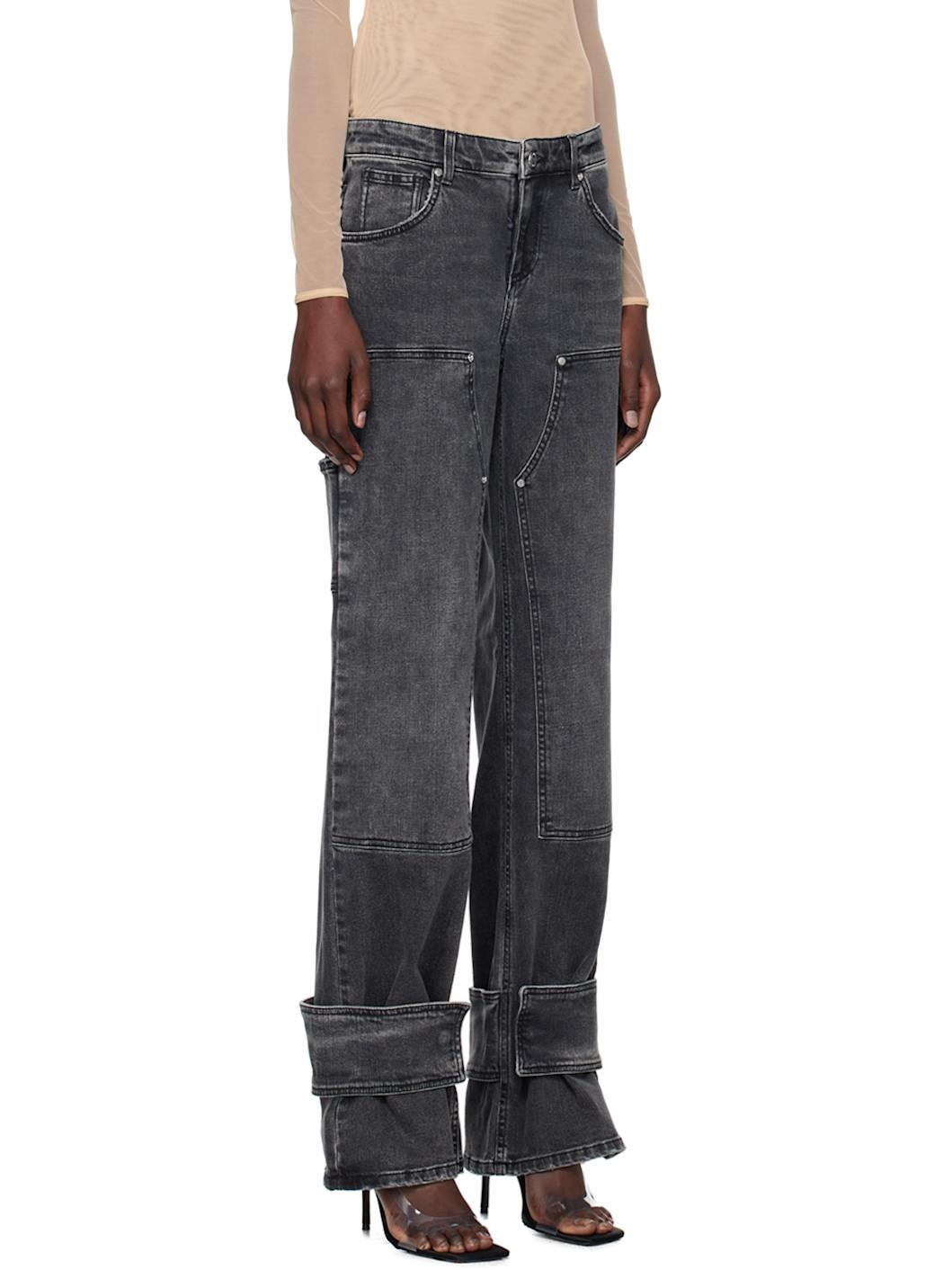 Black Boyfit Cargo Jeans - 2