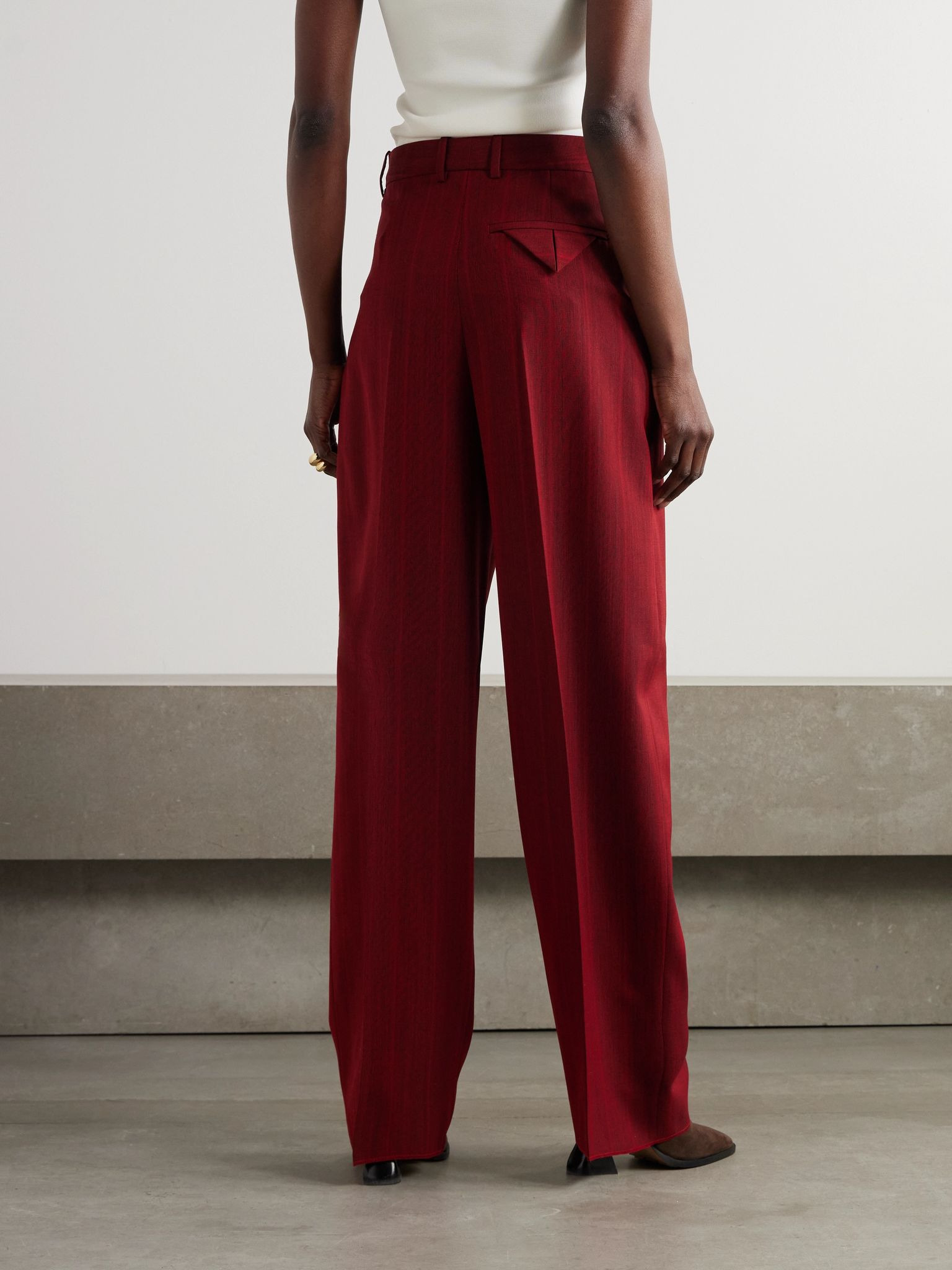 Striped wool-blend pants Red - 4