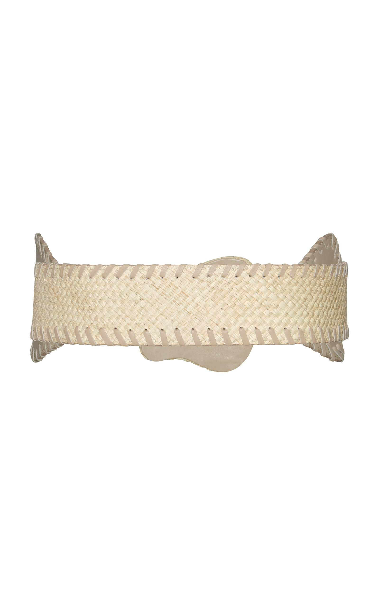 Aztec Culture Palm and Leather Belt white - 4