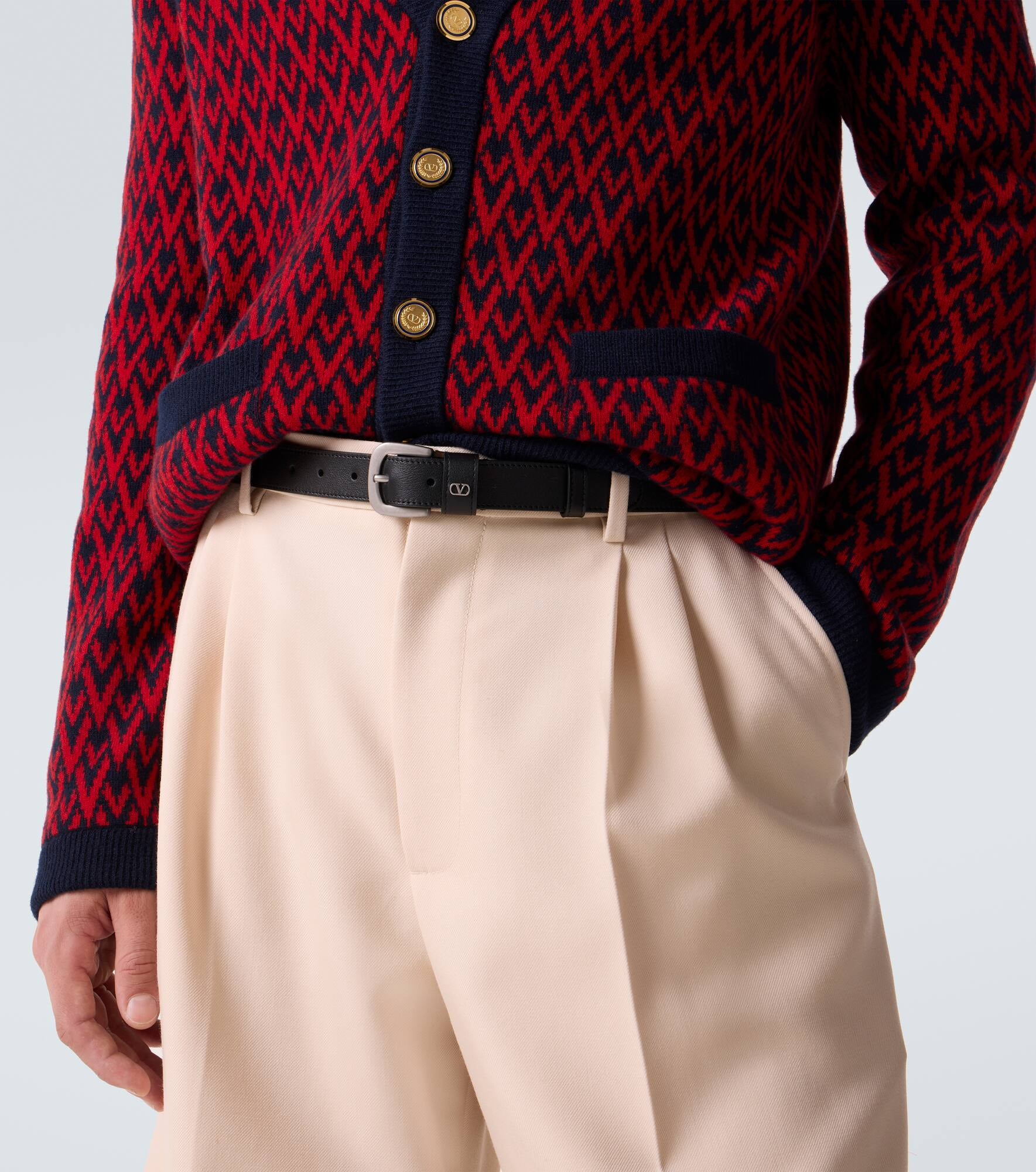 VLogo leather belt - 2