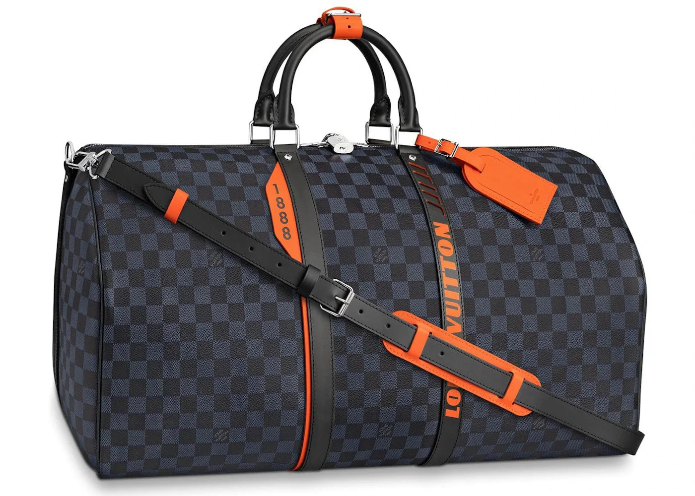 Louis Vuitton Keepall Bandouliere Damier Cobalt Race 55 Blue Orange - 1
