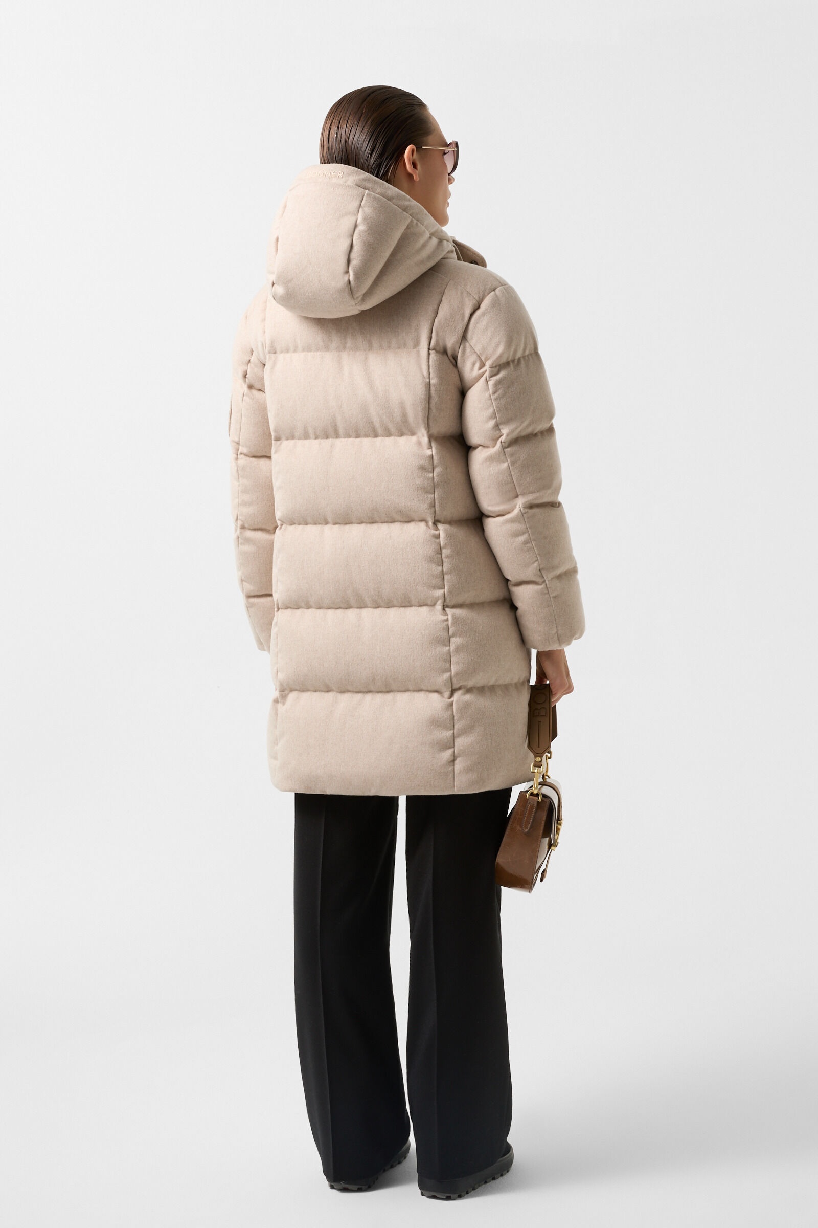 Fanja Cashmere and down coat in Beige - 3