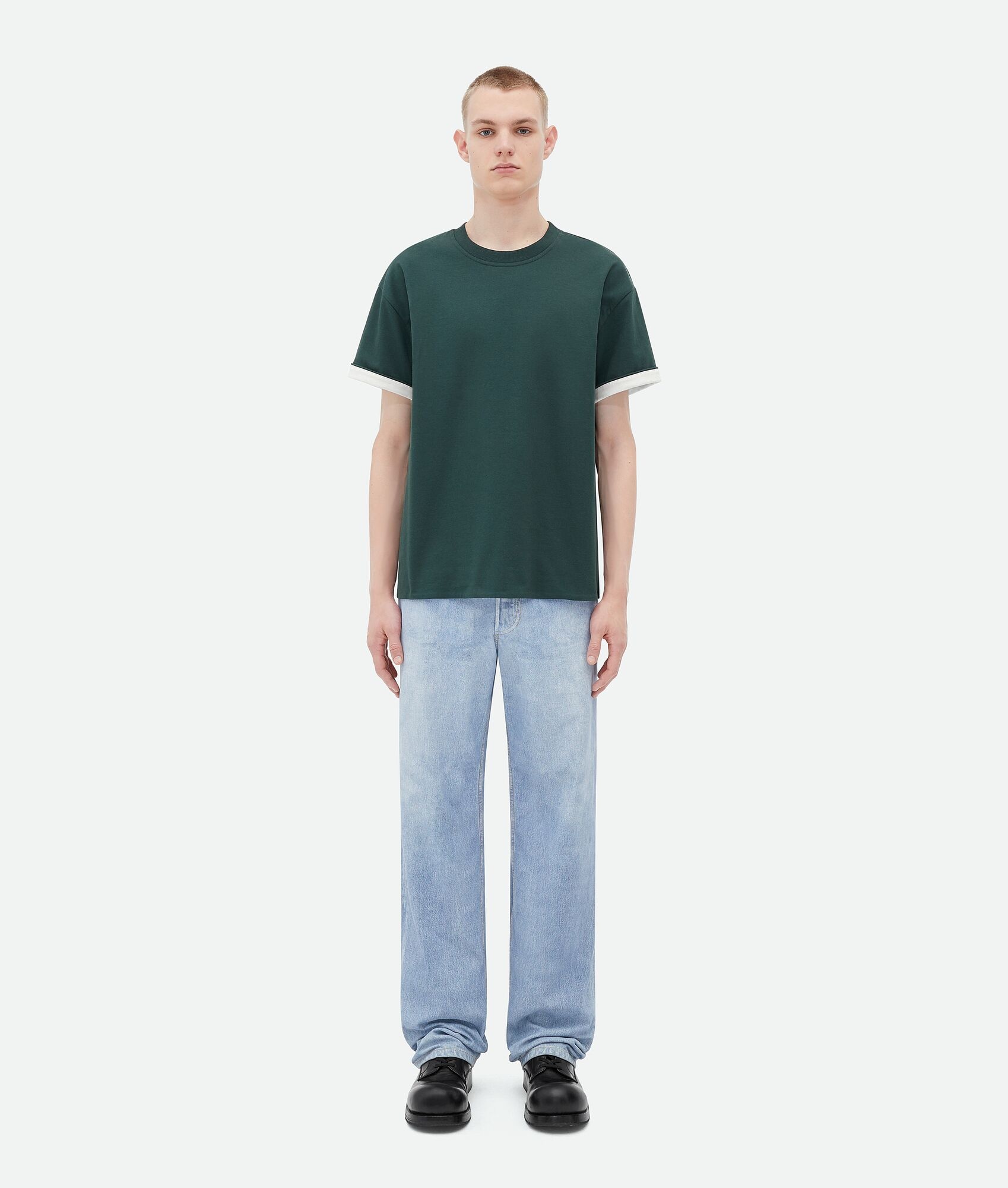 Relaxed Fit Double Layer Cotton T-Shirt - 1