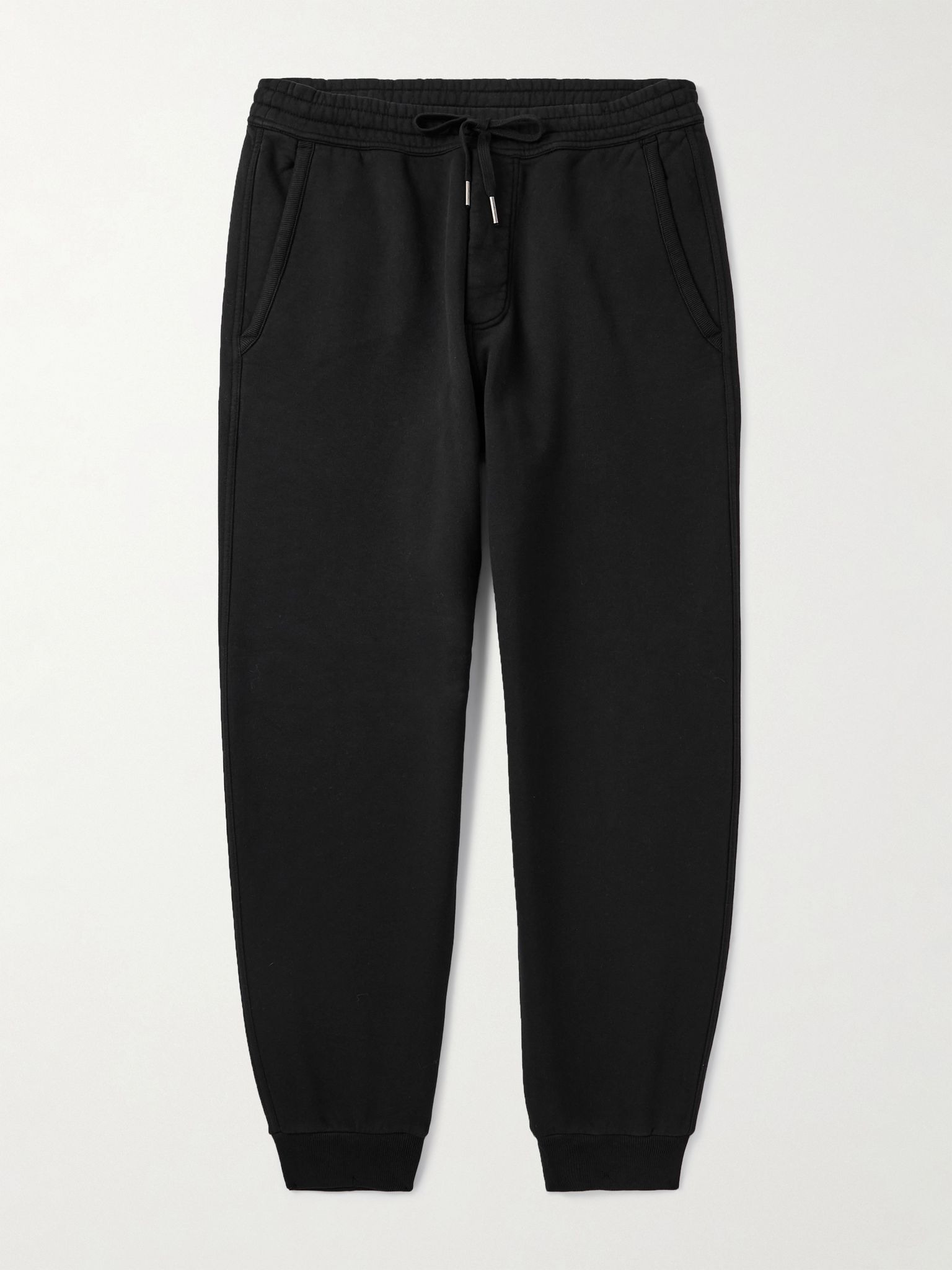 Tapered Cotton-Jersey Sweatpants Black - 1