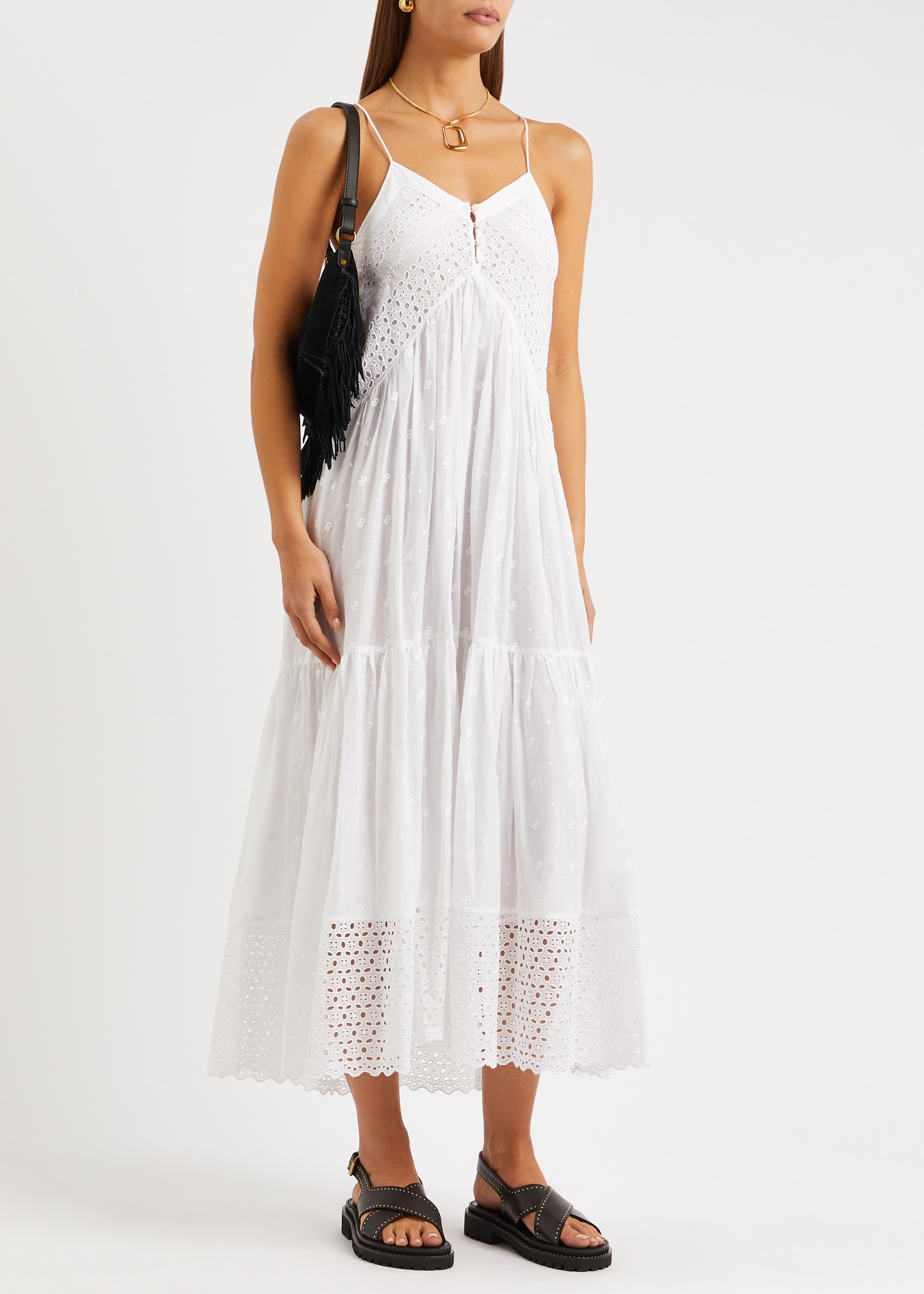 Isabel Marant Étoile Sabba broderie-anglaise cotton maxi dress | REVERSIBLE