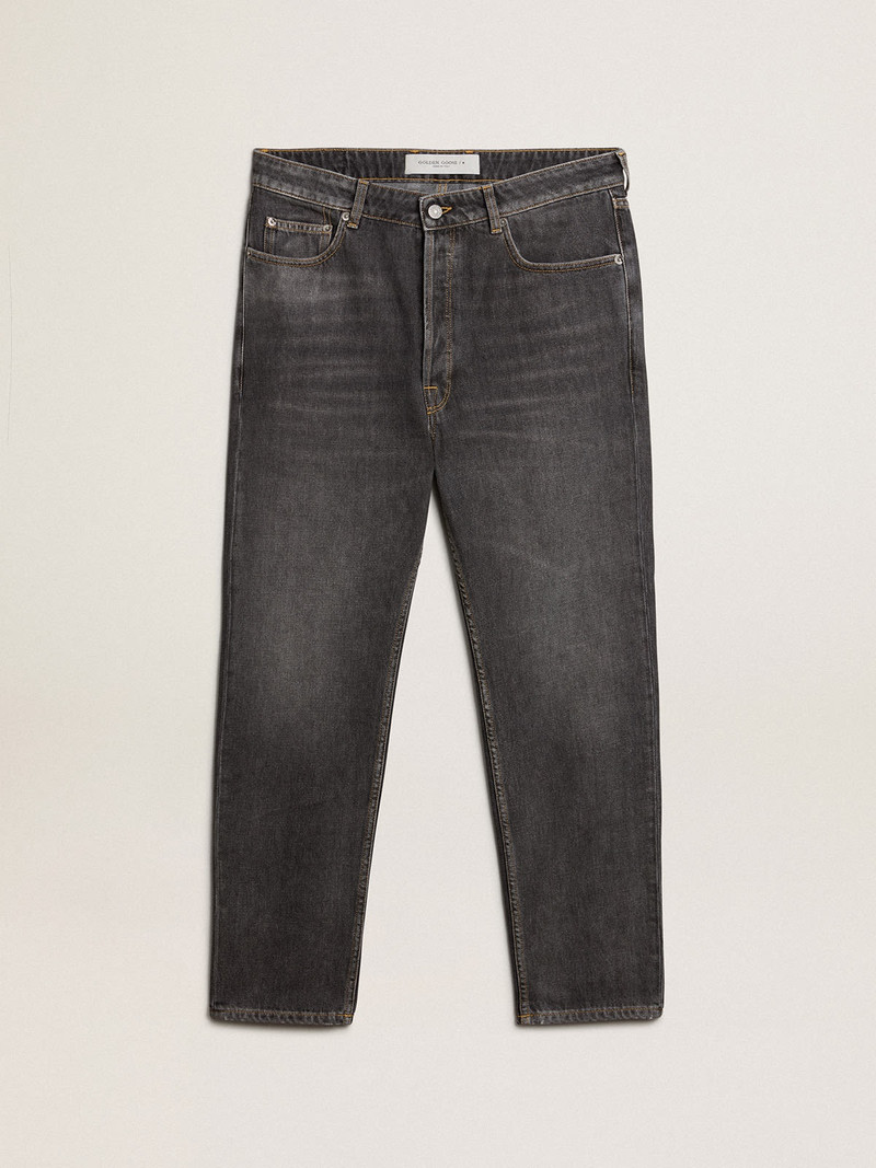 Men’s black jeans with printed pocket 1