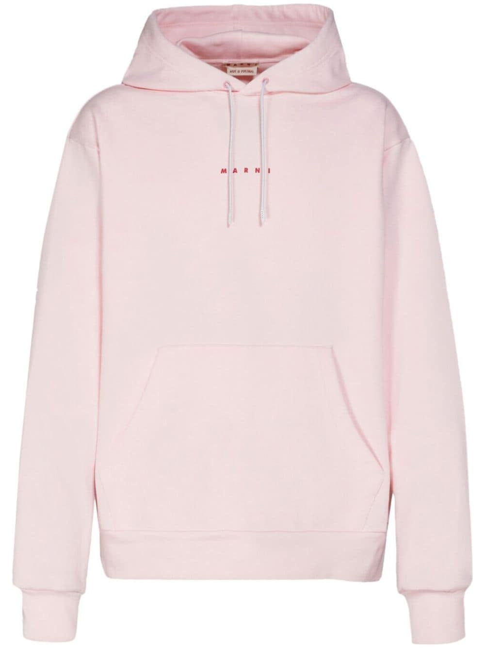 logo-print cotton hoodie - 1