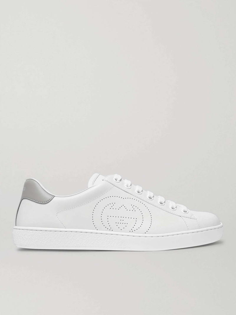 New Ace Perforated Leather Sneakers - 1