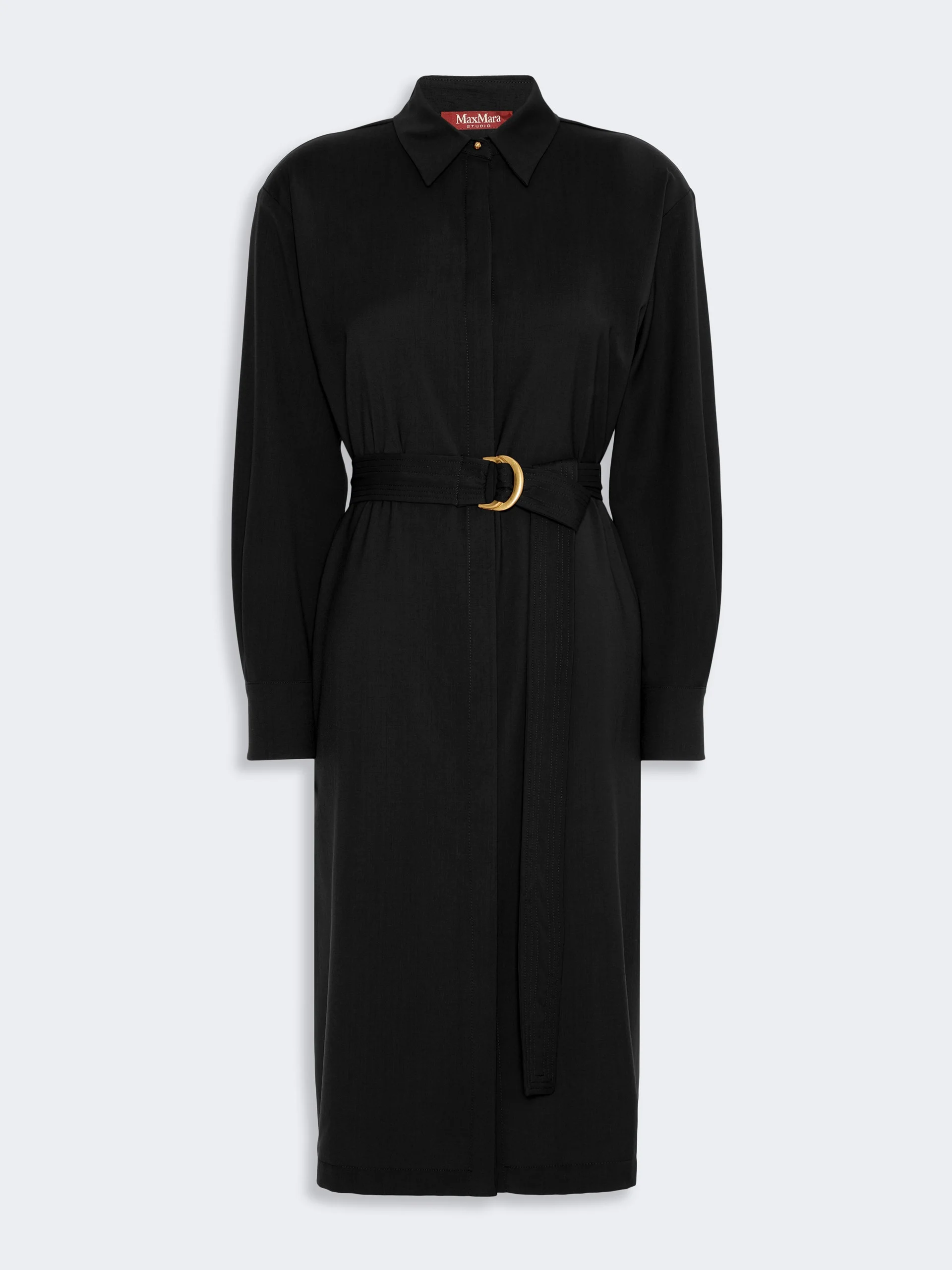 PAGELLA Woollen cloth shirt dress - BLACK - 1