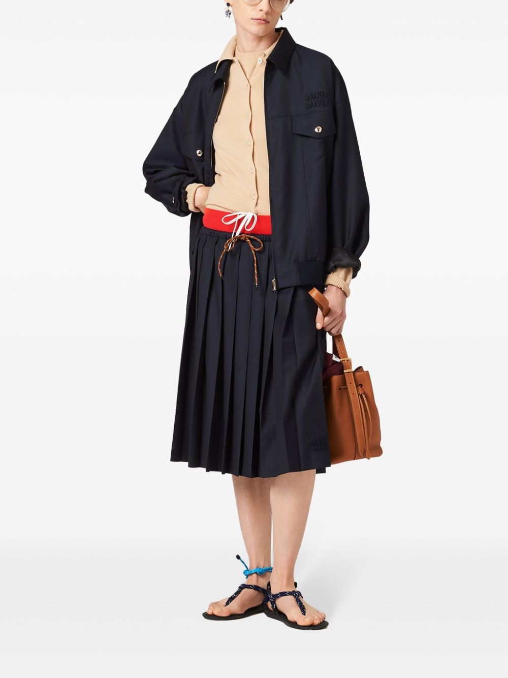 logo-intarsia cashmere-knit cardigan - 2