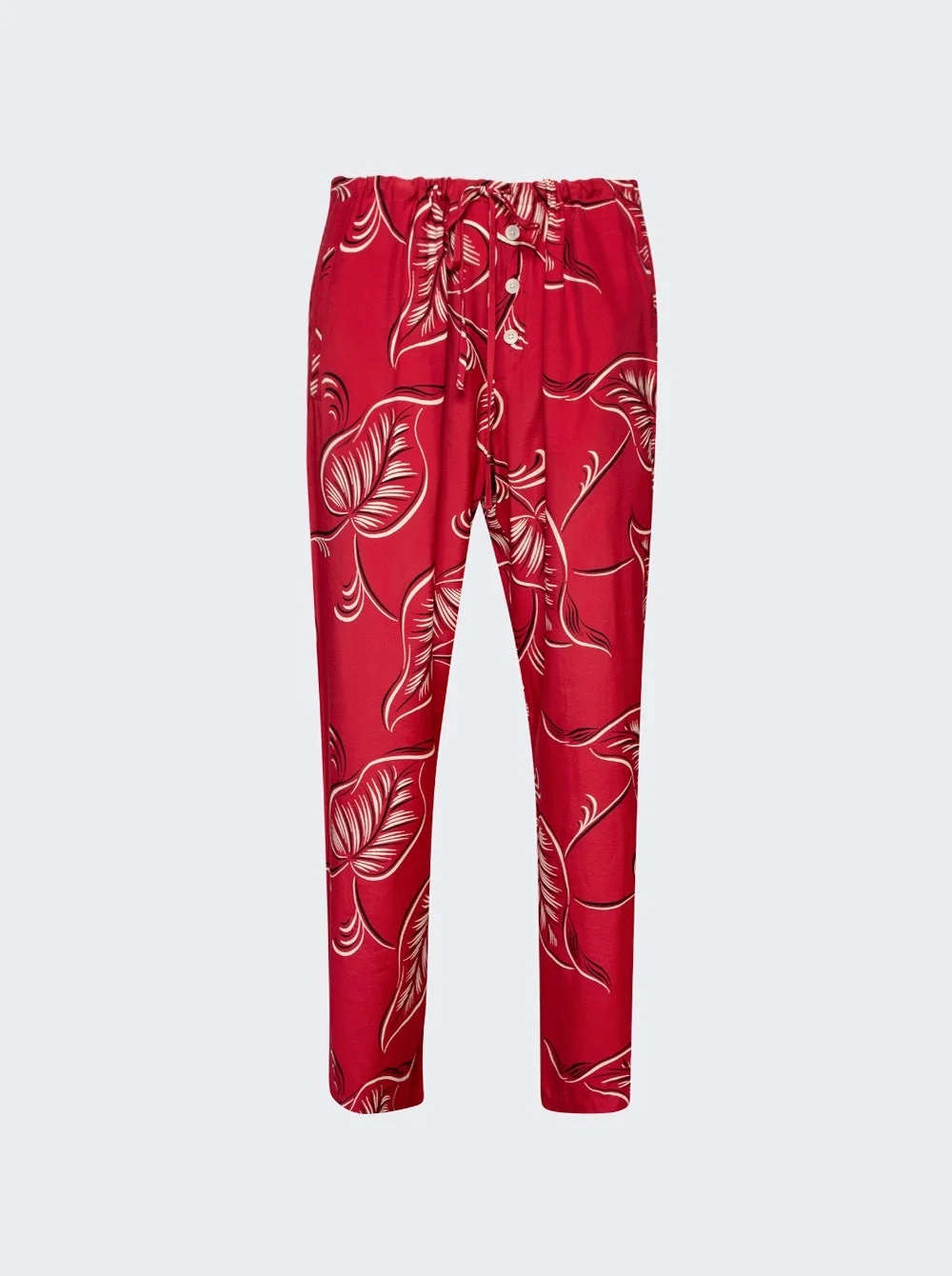 Creeping Begonia Pajama Pants Red And White - 1