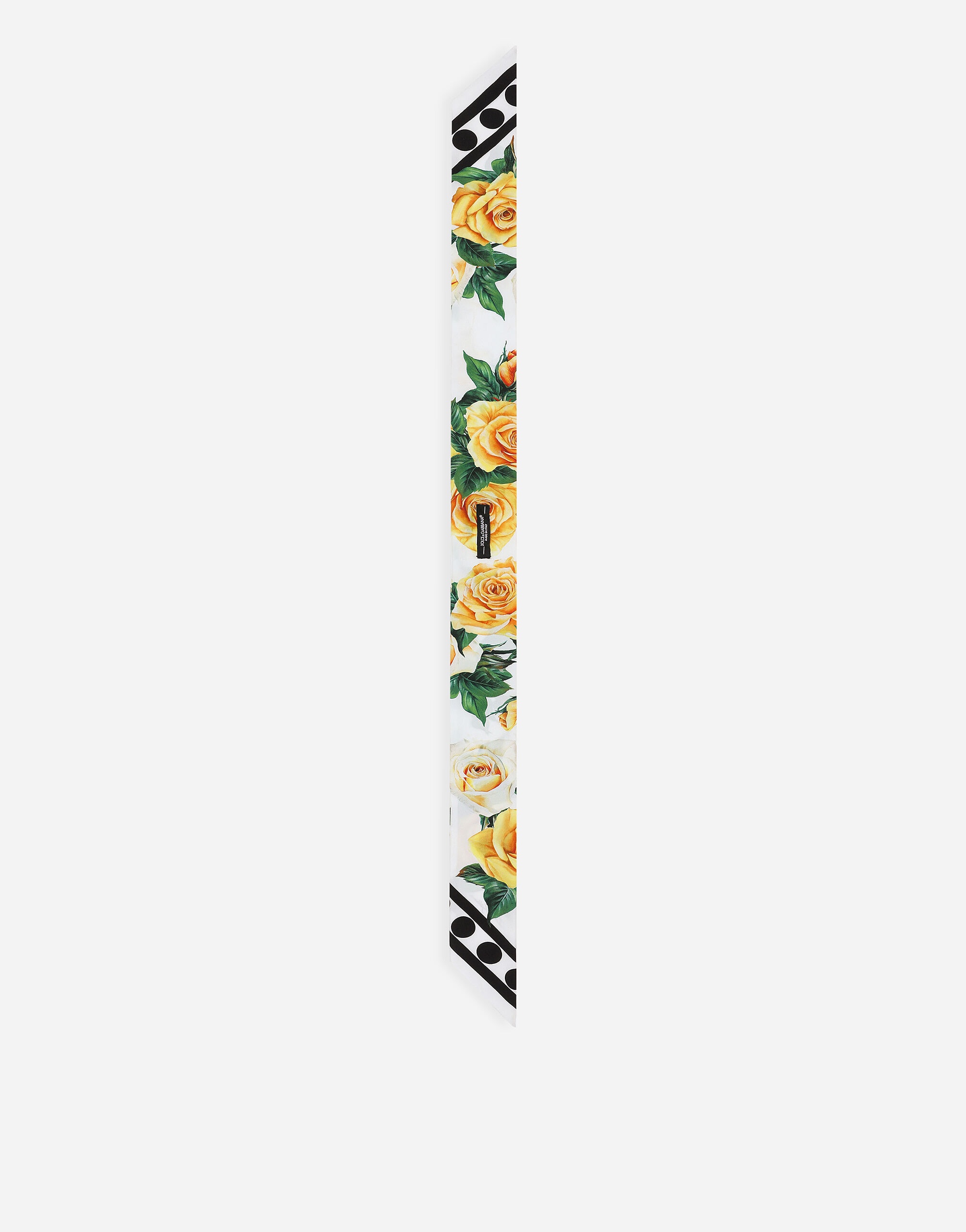 Twill headscarf with yellow rose print - 2