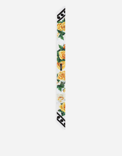 Dolce & Gabbana Twill headscarf with yellow rose print outlook