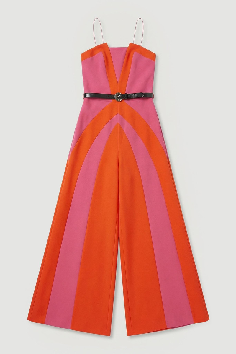 Compact Stretch Colour Block Tailored Bandeau Jumpsuit 4
