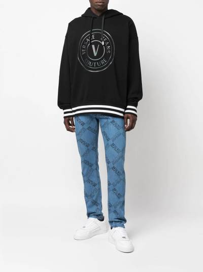 VERSACE JEANS COUTURE logo print hooded sweatshirt outlook