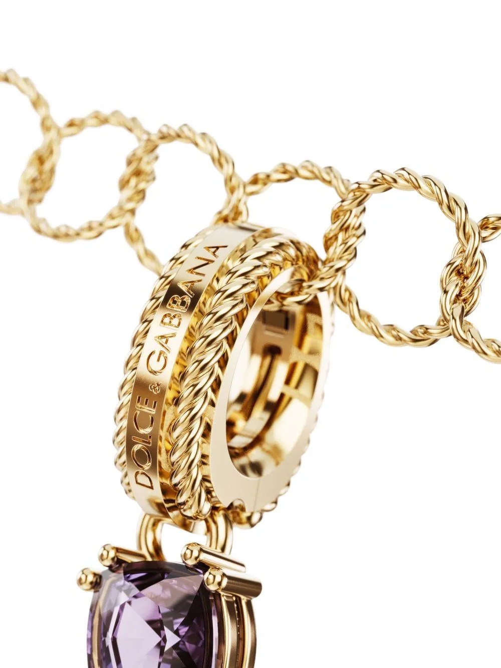 Rainbow Alphabet R 18kt yellow gold multi-stone necklace - 2