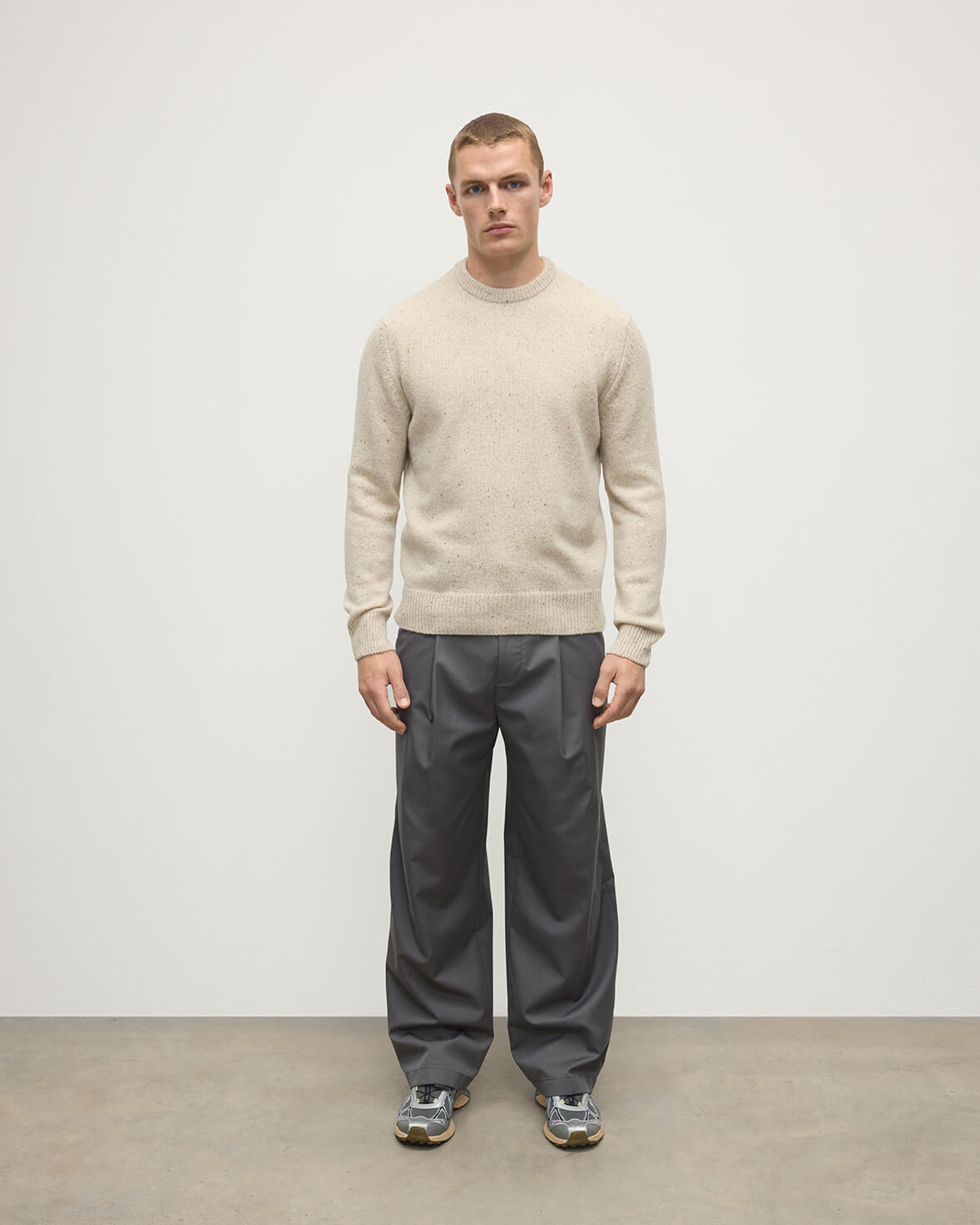 Cream Donegal Cashmere Marl Jumper - 2