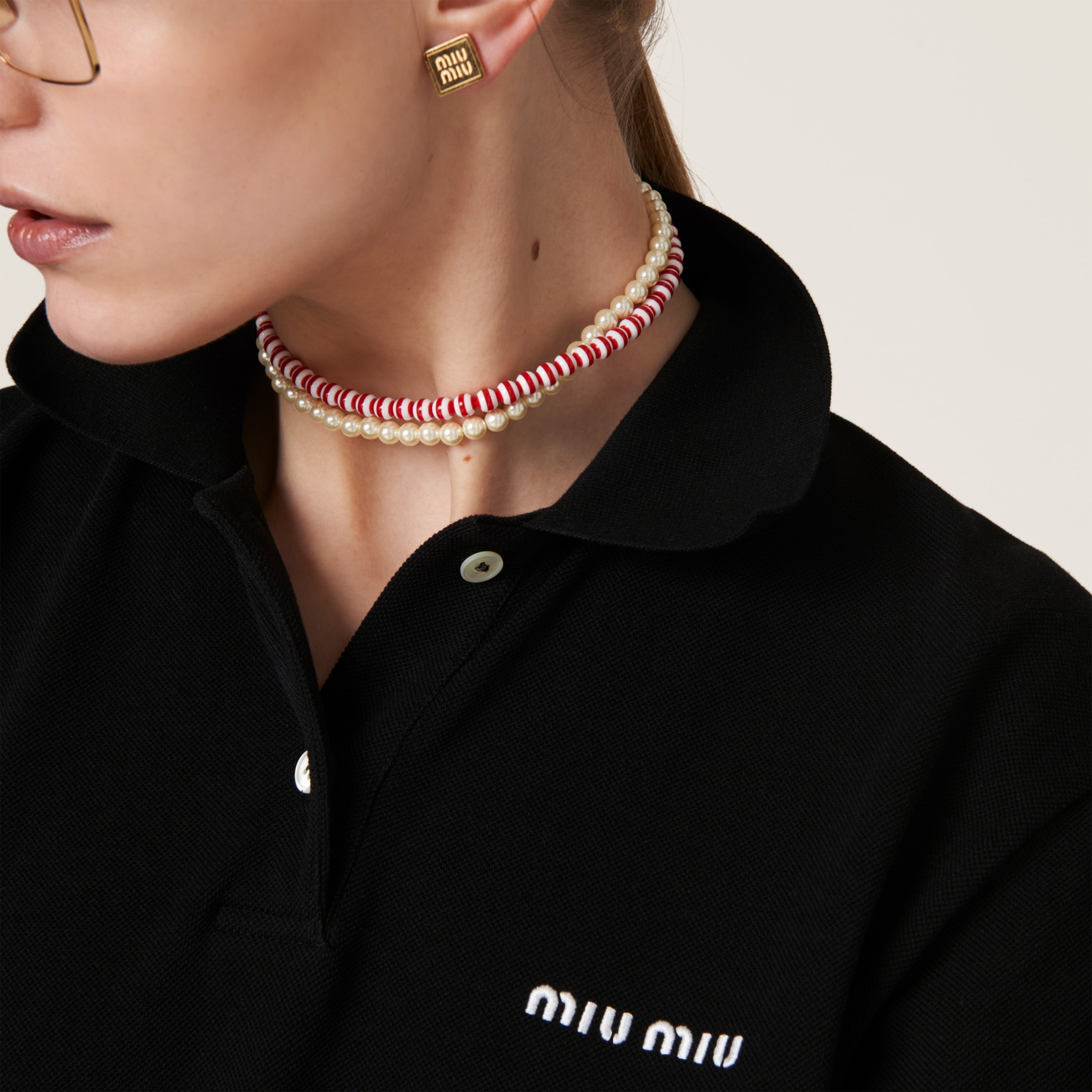 Metal and synthetic pearl choker - 2