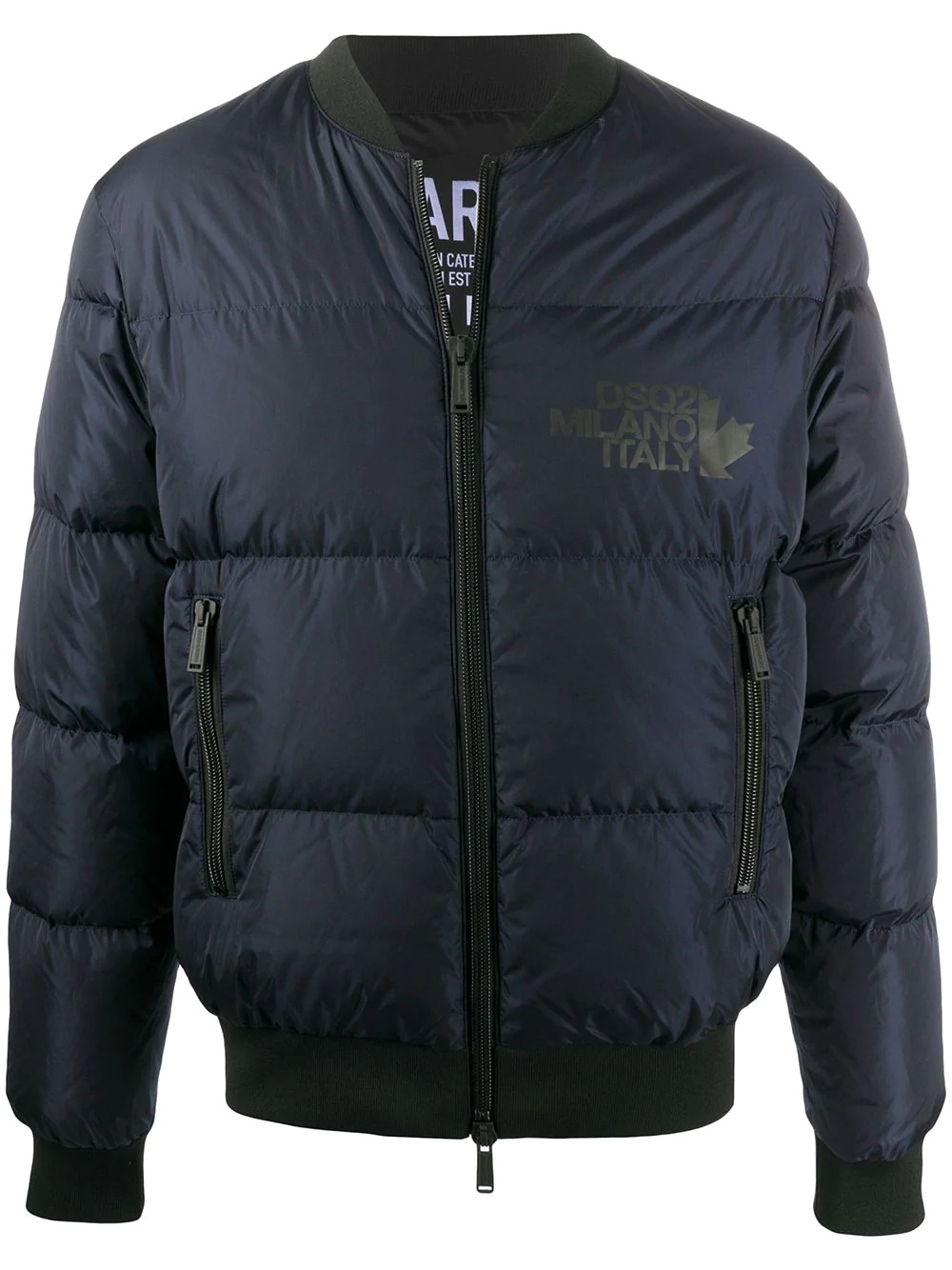 logo-print puffer jacket - 1