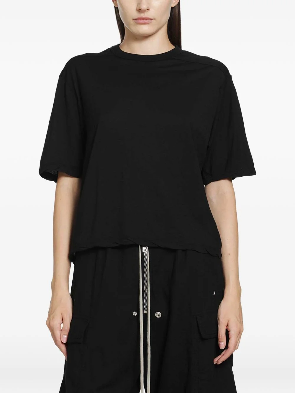 raw-cut short-sleeve T-shirt - 1